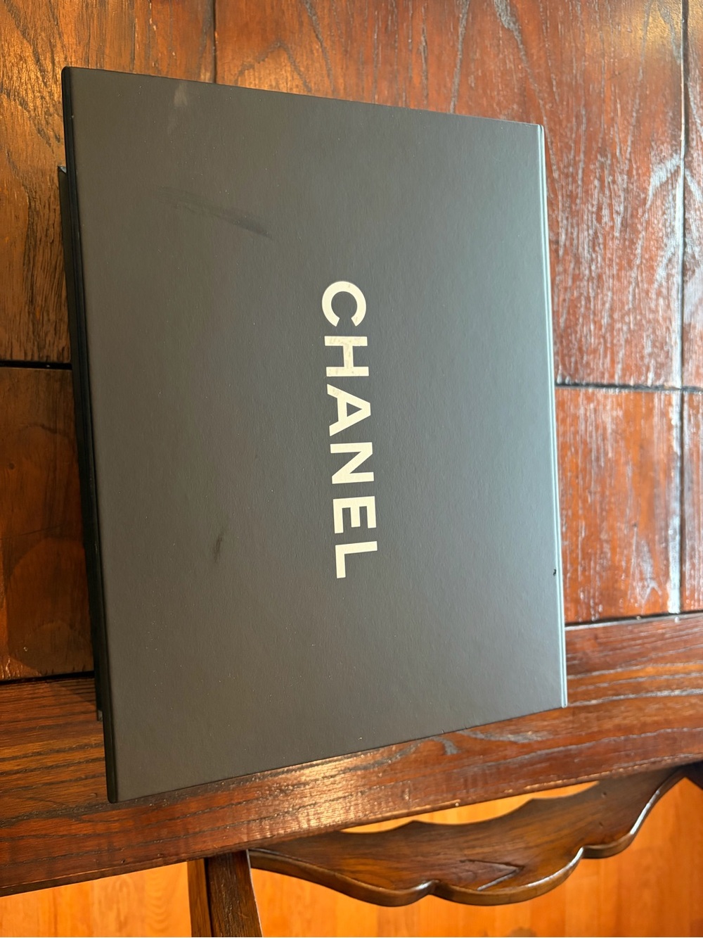 CHANEL Black Box with White Vertical Logo EMPTY BOX